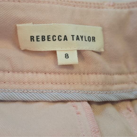 Rebecca Taylor pale Pink Silk Blend Super Soft Belted Pleated Skirt Size 8 - Picture 12 of 12